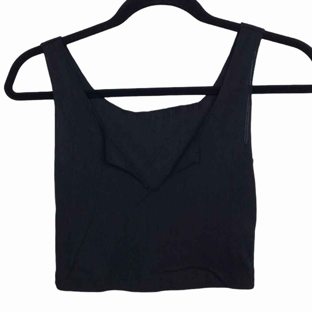 Shein Black Knit Crop Tank Top
